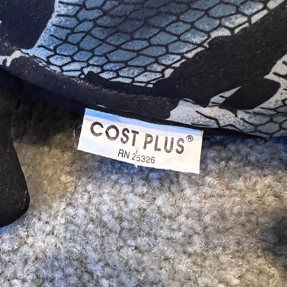 Vintage Cost Plus Blue & Black Turtle Bean Bag Plushie Stuffed Animal - Picture 9 of 11